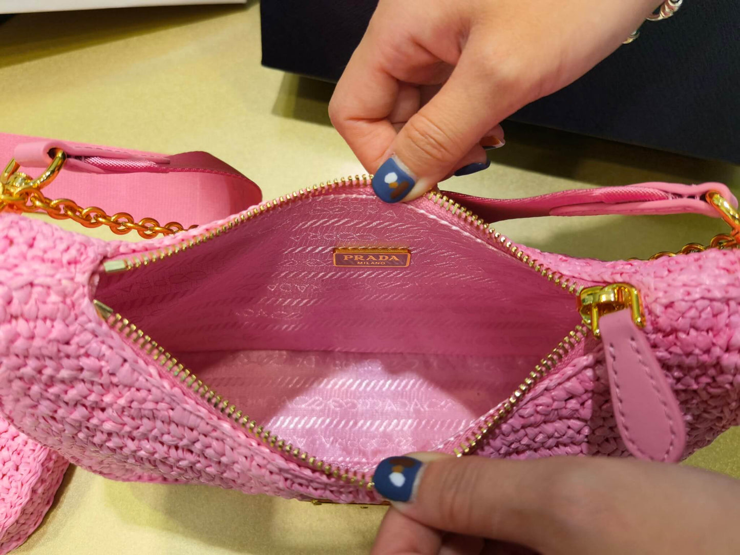 pra 1bh204 three in one hobo shoulder bag 23cm pink