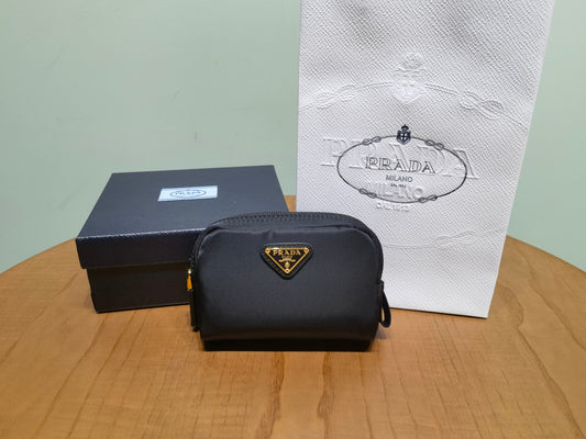 prada New Recycled Nylon Handbag 1NA339 black gold