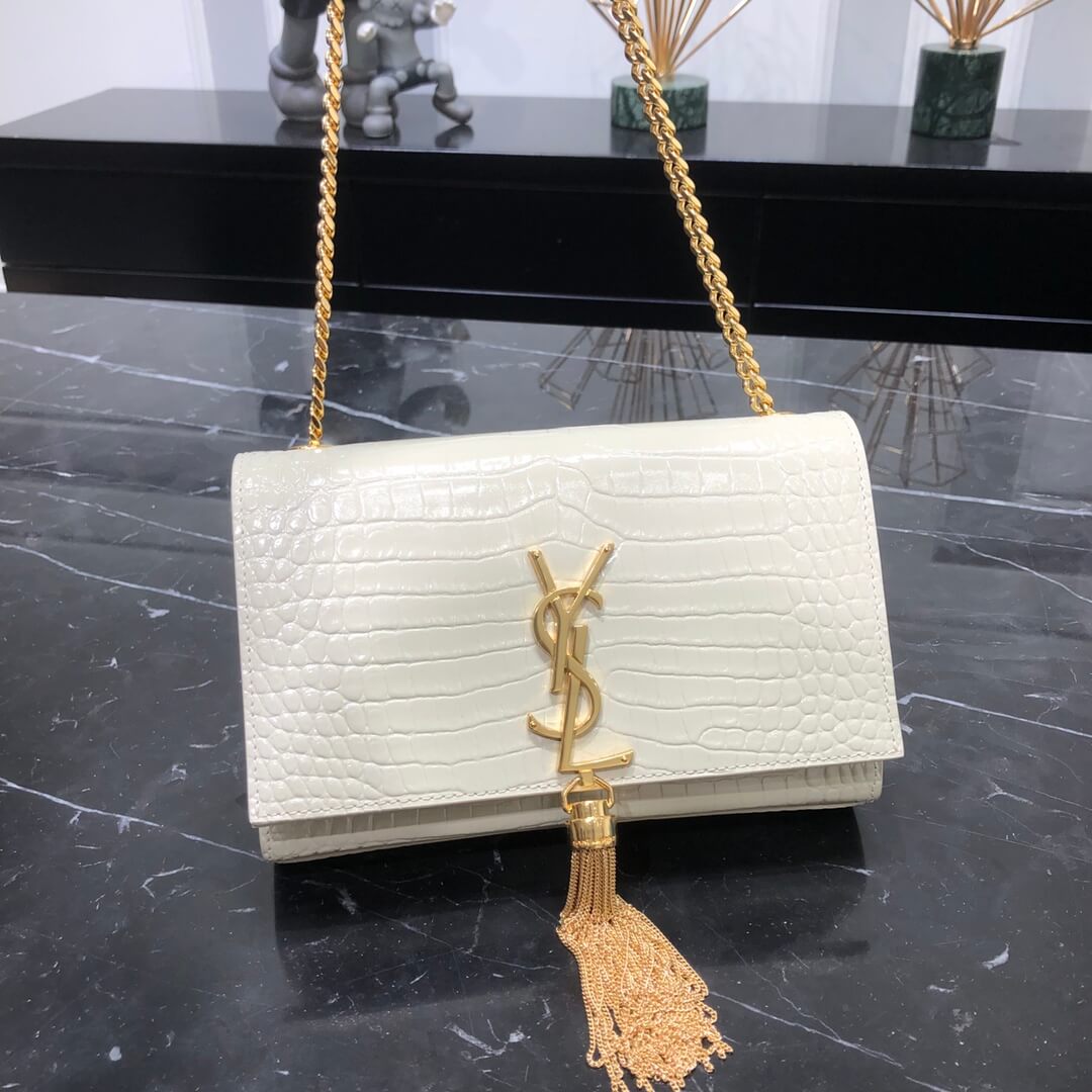 white chain sling bag gold strap