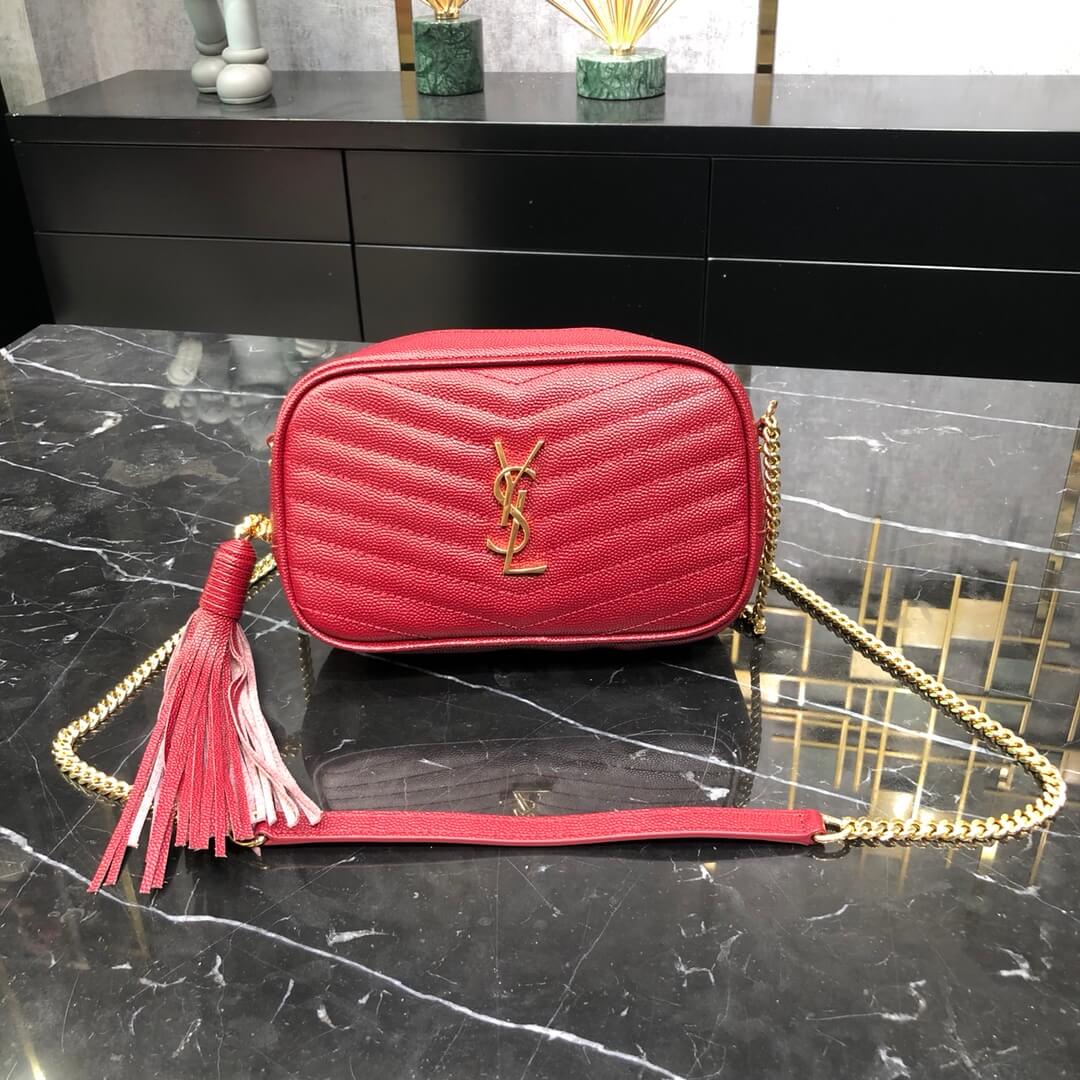 ysl saint lauren chain bag red gold hardware 585040