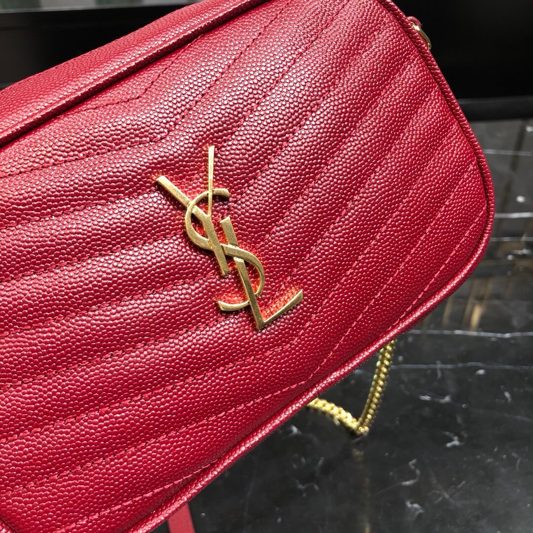 ysl saint lauren chain bag red gold hardware 585040