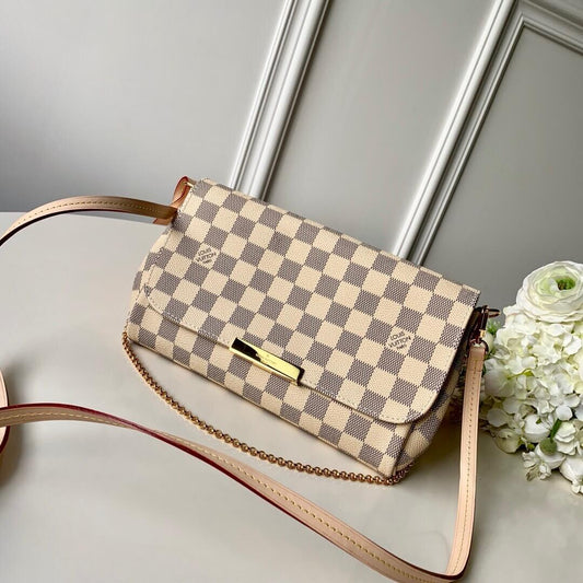 white sling bag gold chain