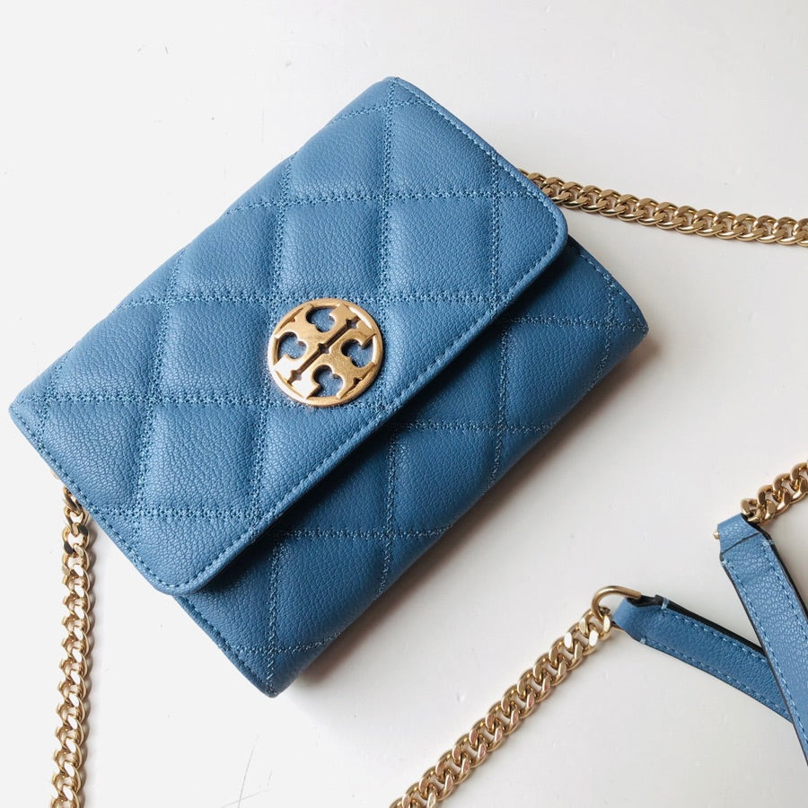 tory burch willa small sling bag blue 83692
