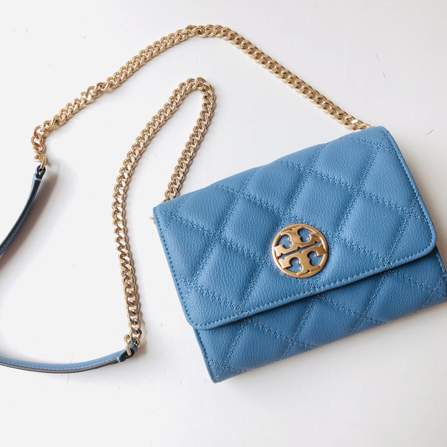 tory burch willa small sling bag blue 83692