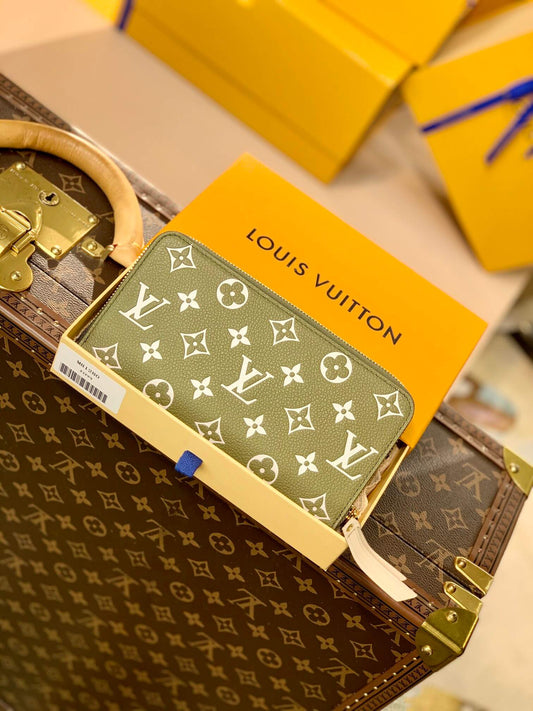 lv louis vuitton m81280 long wallets green monogram empreinte spring in the city