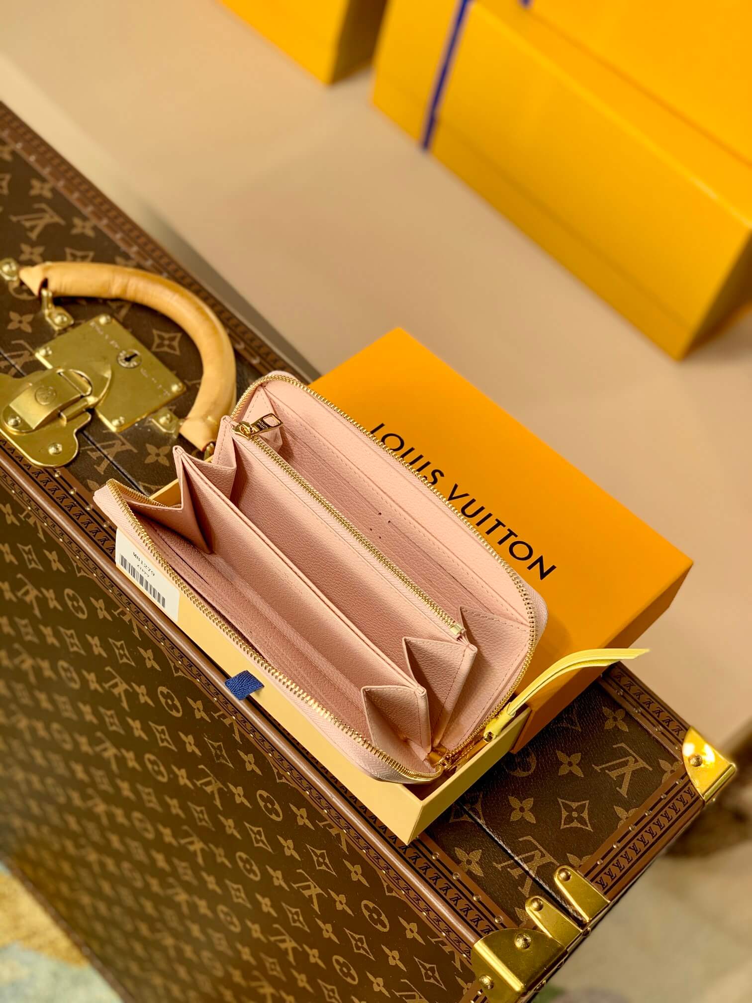pink monogram wallets
