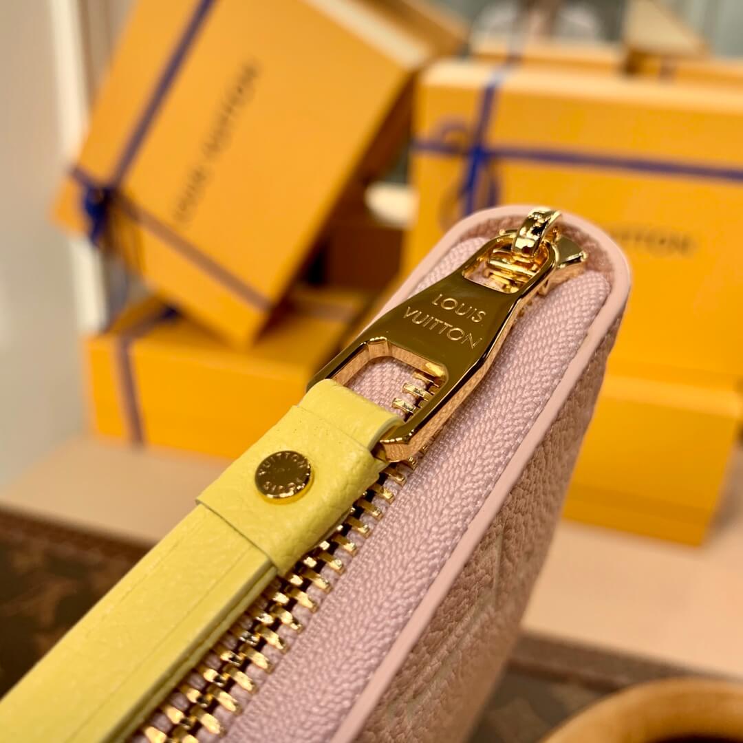 lv louis vuitton m81279 long wallets pink monogram empreinte spring in the city
