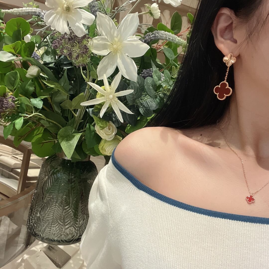 vca fd057 necklace earrings free shipping