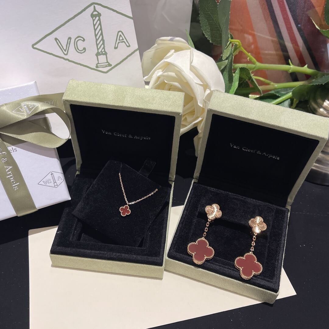 vca fd057 necklace earrings free shipping