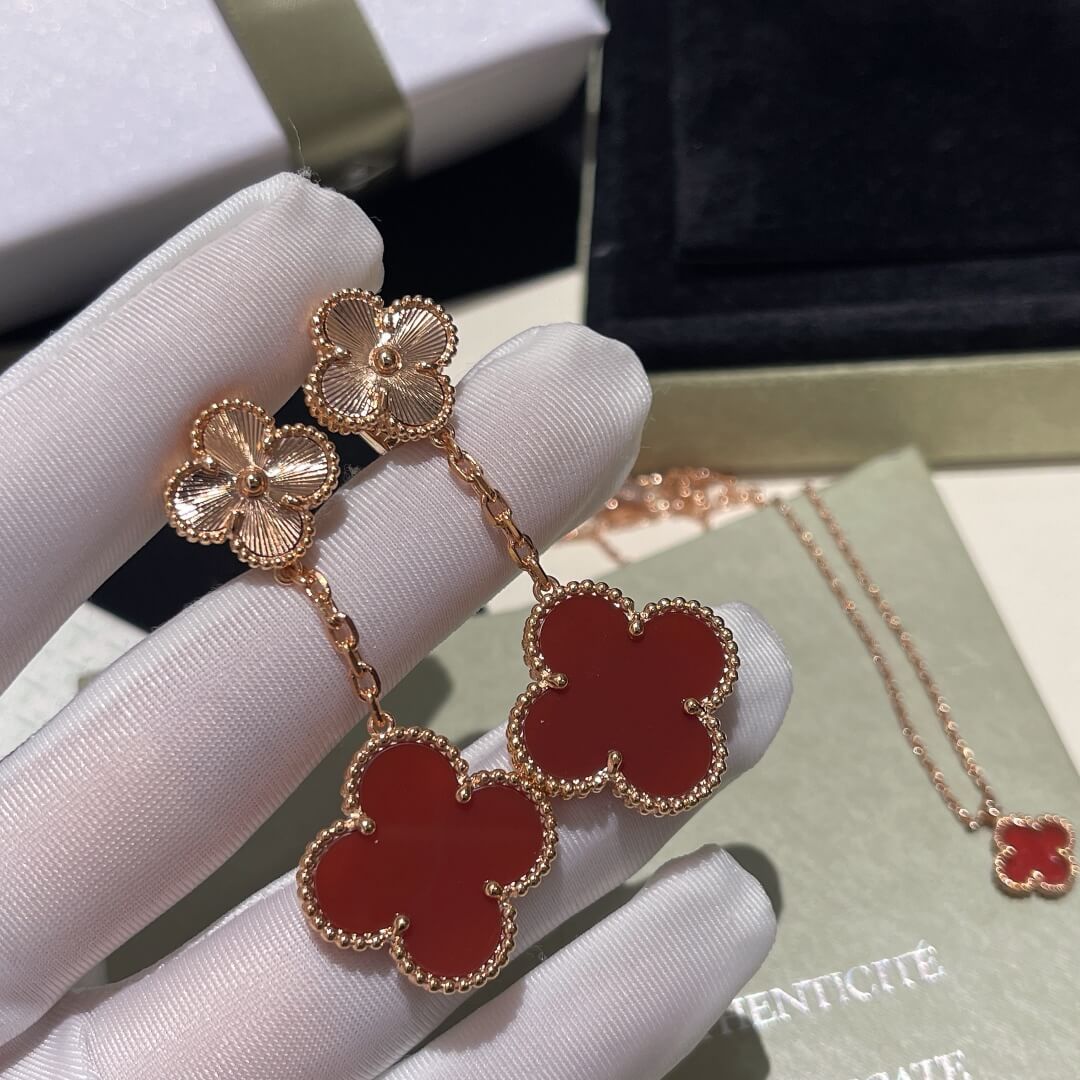 vca fd057 necklace earrings free shipping