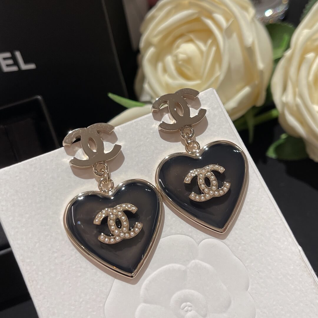 cha kf06101 peach resin pearl stud earrings