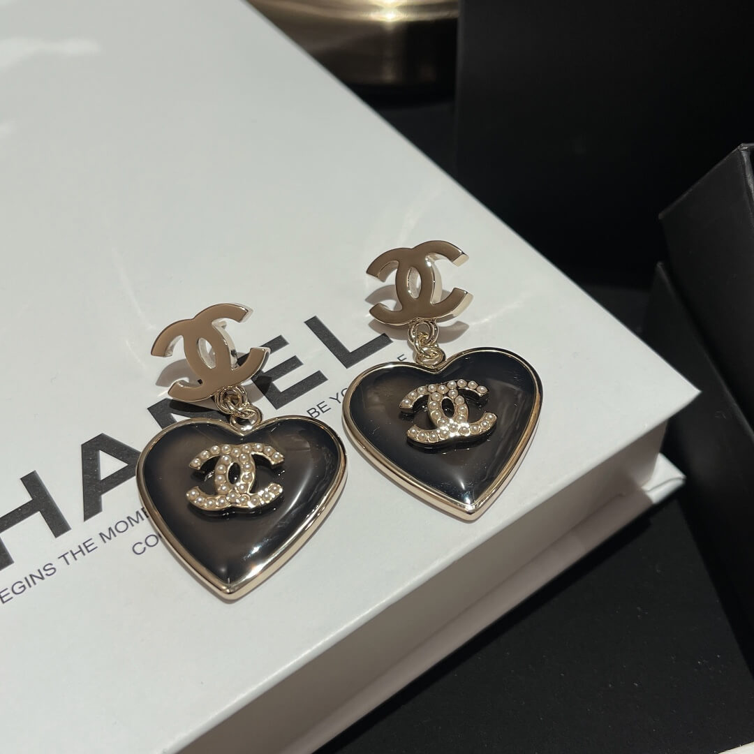 cha kf06101 peach resin pearl stud earrings