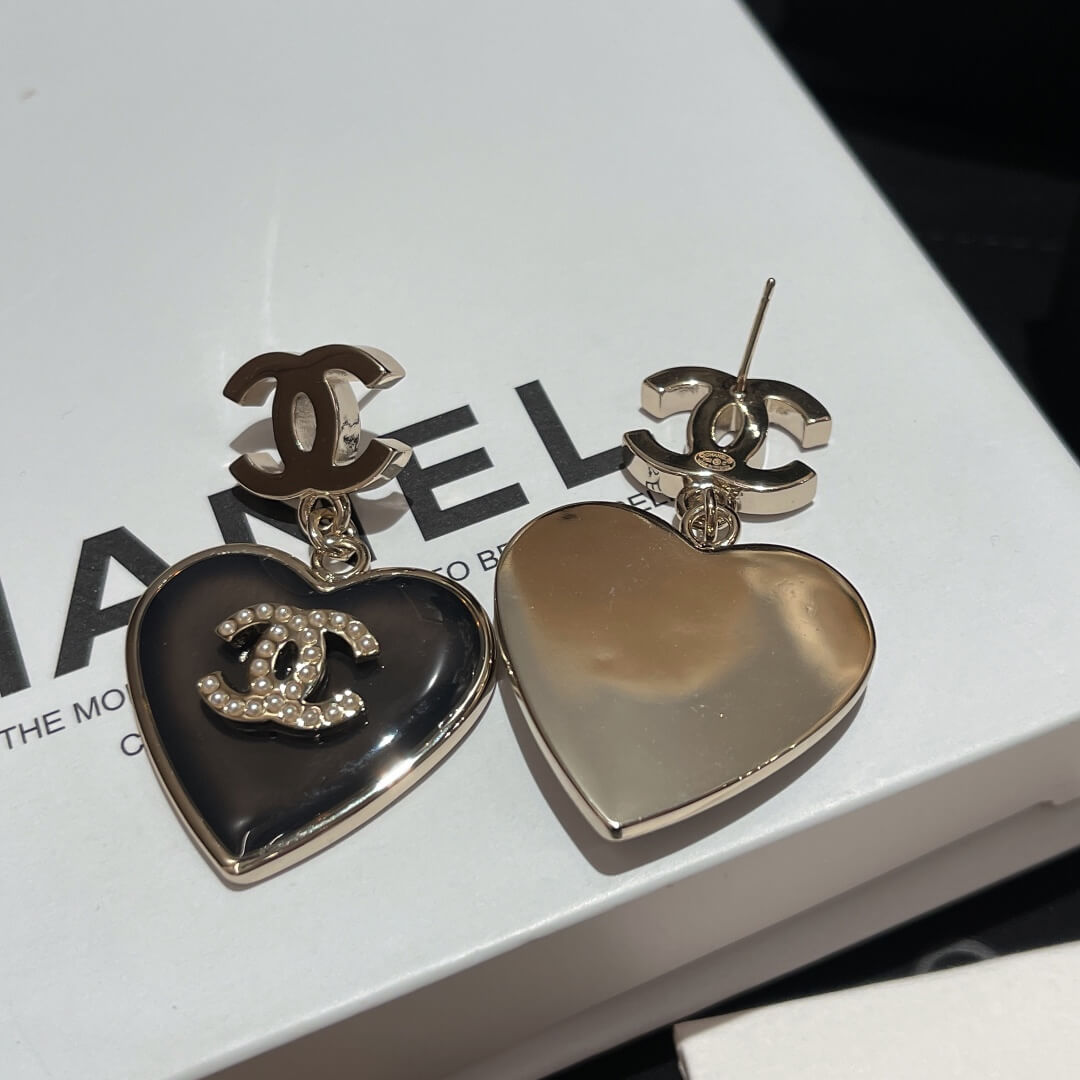 cha kf06101 peach resin pearl stud earrings