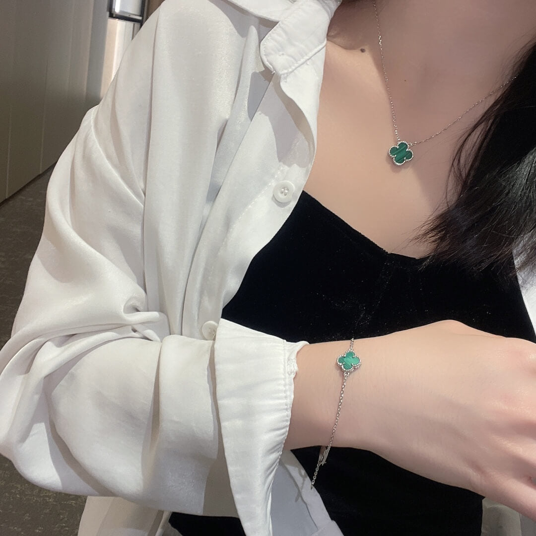 fd018 four leaf clover malachite series