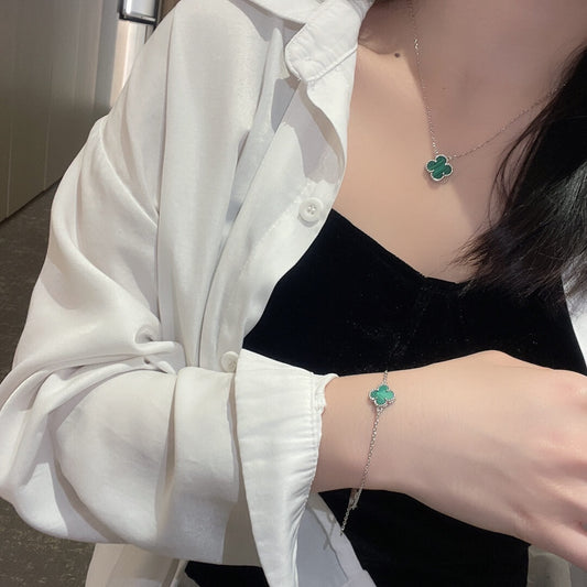 fd018 four leaf clover malachite series