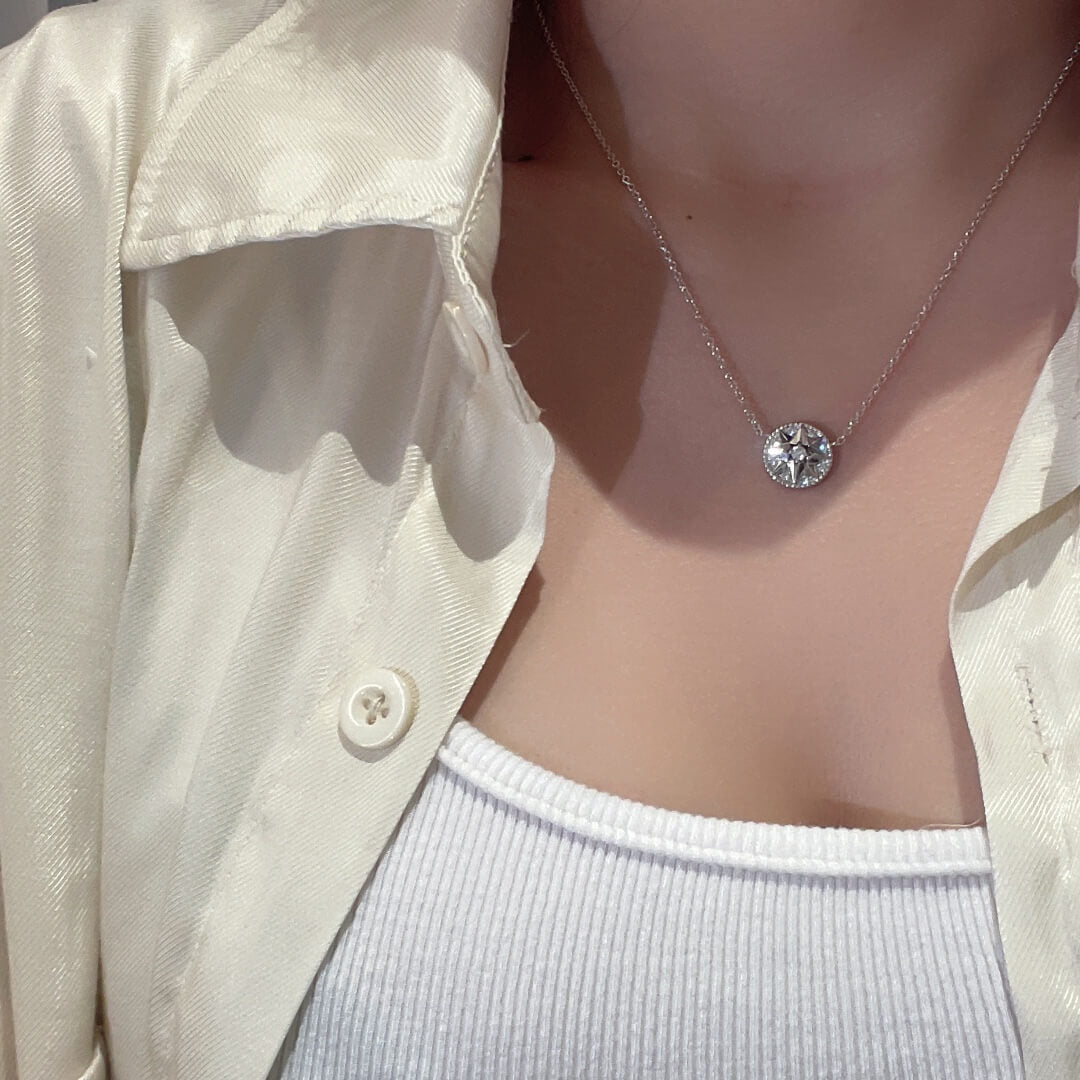 do od002 compass full diamond necklace free shipping