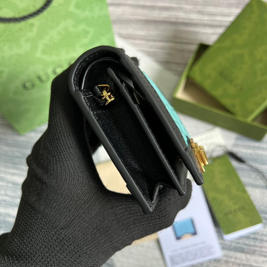 gc 676150 wallet black white leather