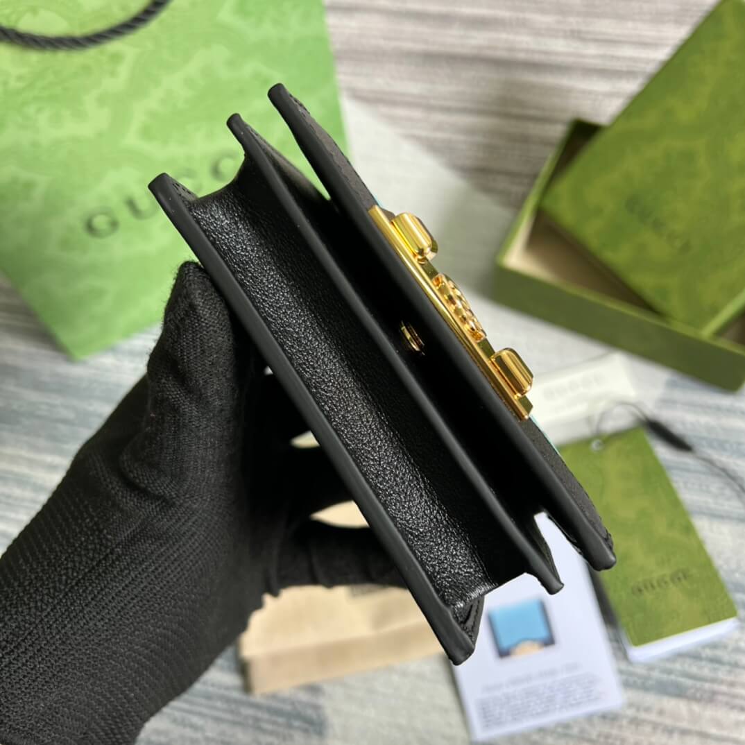 gc 676150 wallet black white leather