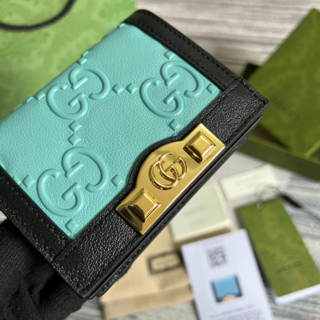 gc 676150 wallet black white leather