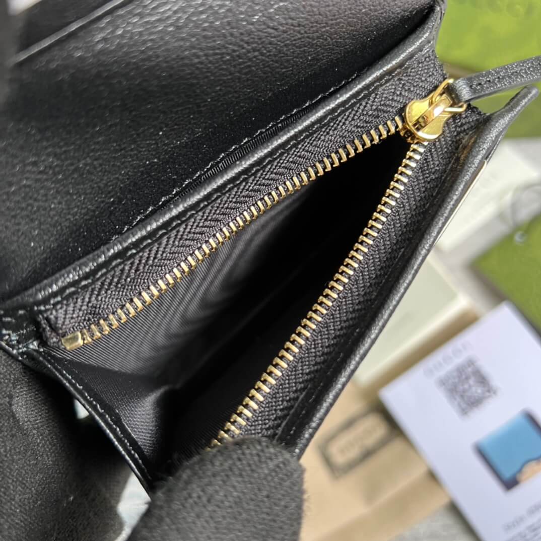 gc 676150 wallet black white leather