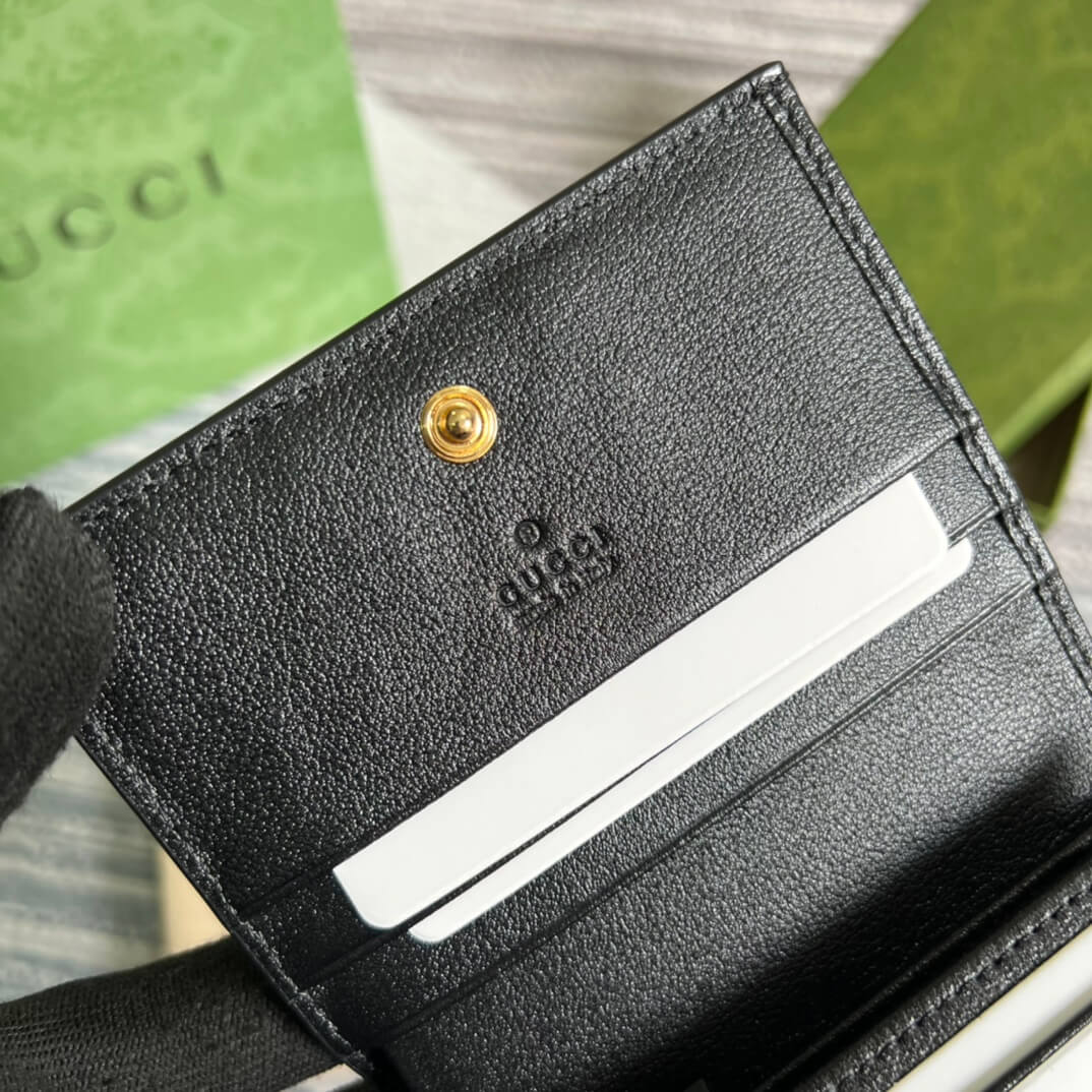 gc 676150 wallet black white leather