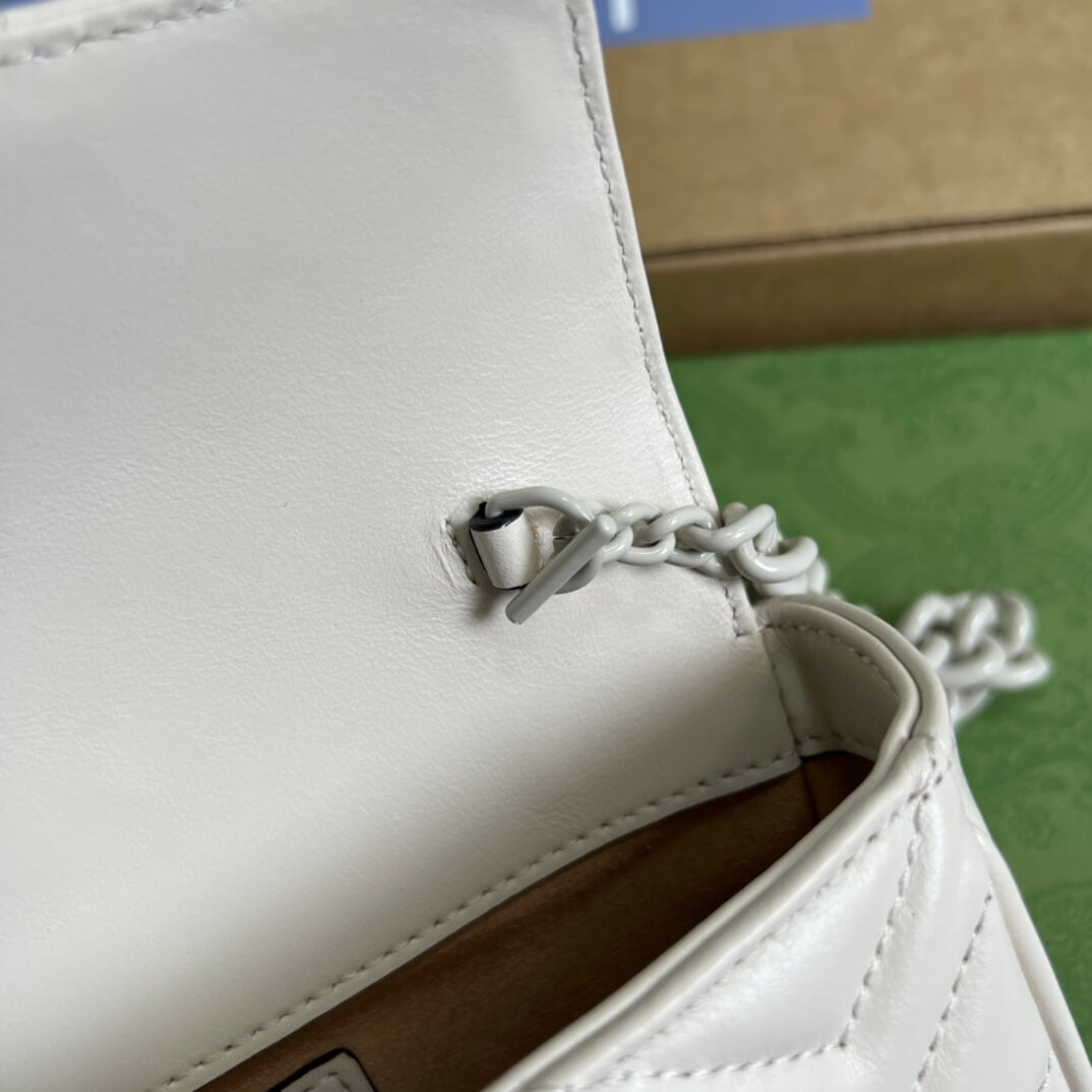 gc 699757 shoulder bag white white hardware leather