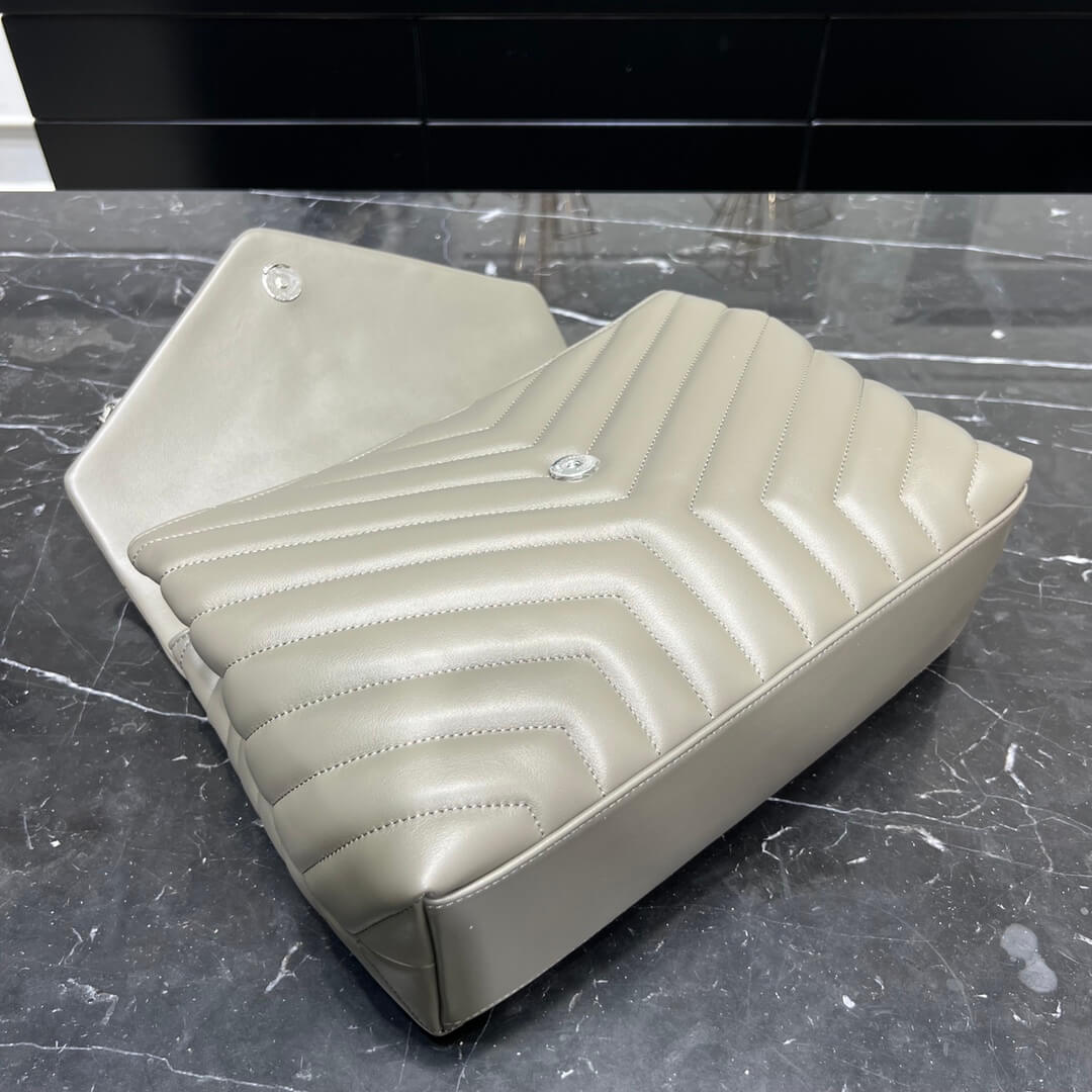 ysl 459749 shoulder bag grey yellow metal white