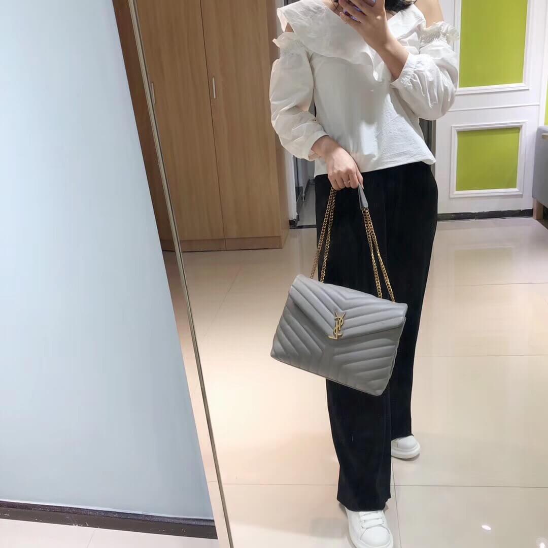 ysl 459749 shoulder bag grey