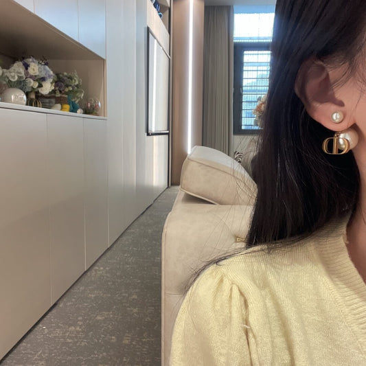 do hoe006 earrings cd light gold pearl earrings