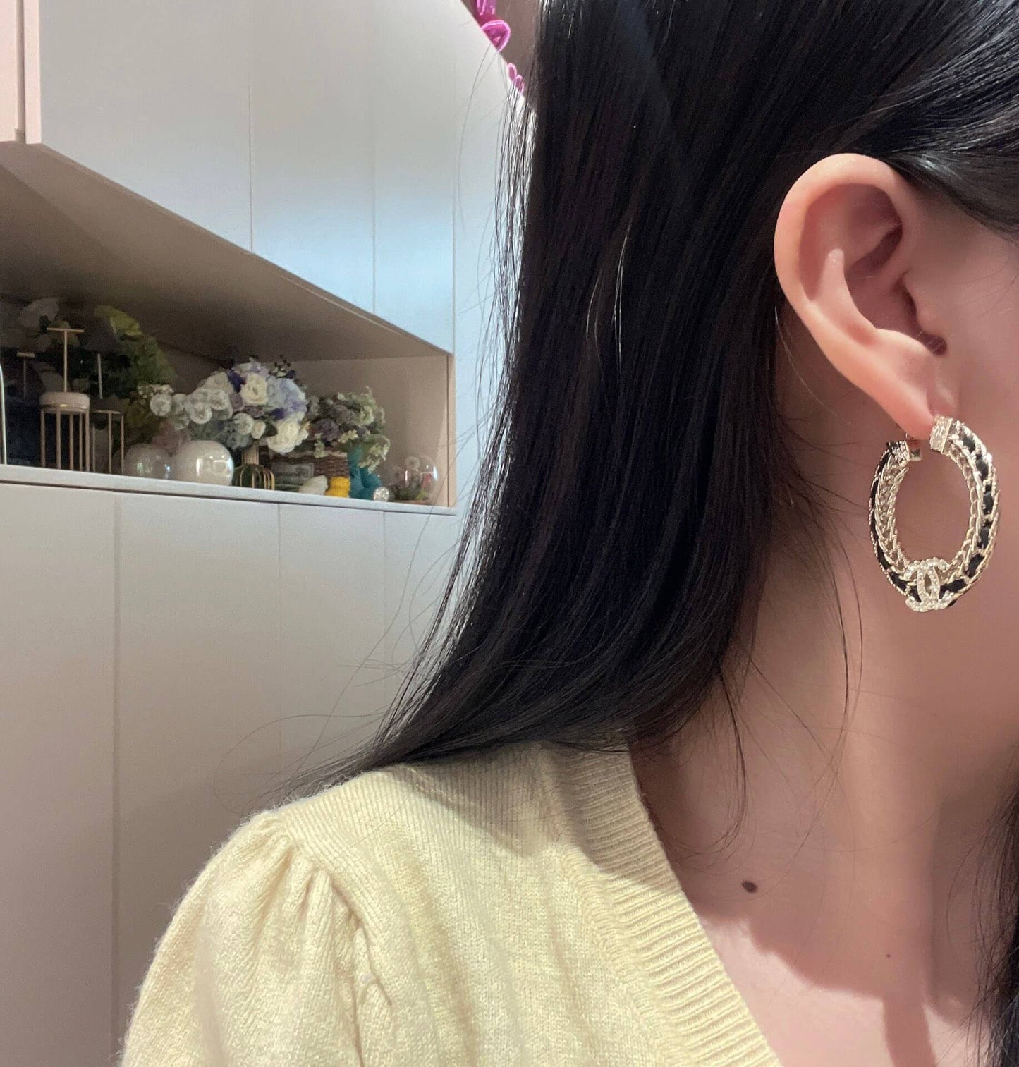 cha kf061601 braided leather chain earrings free shipping