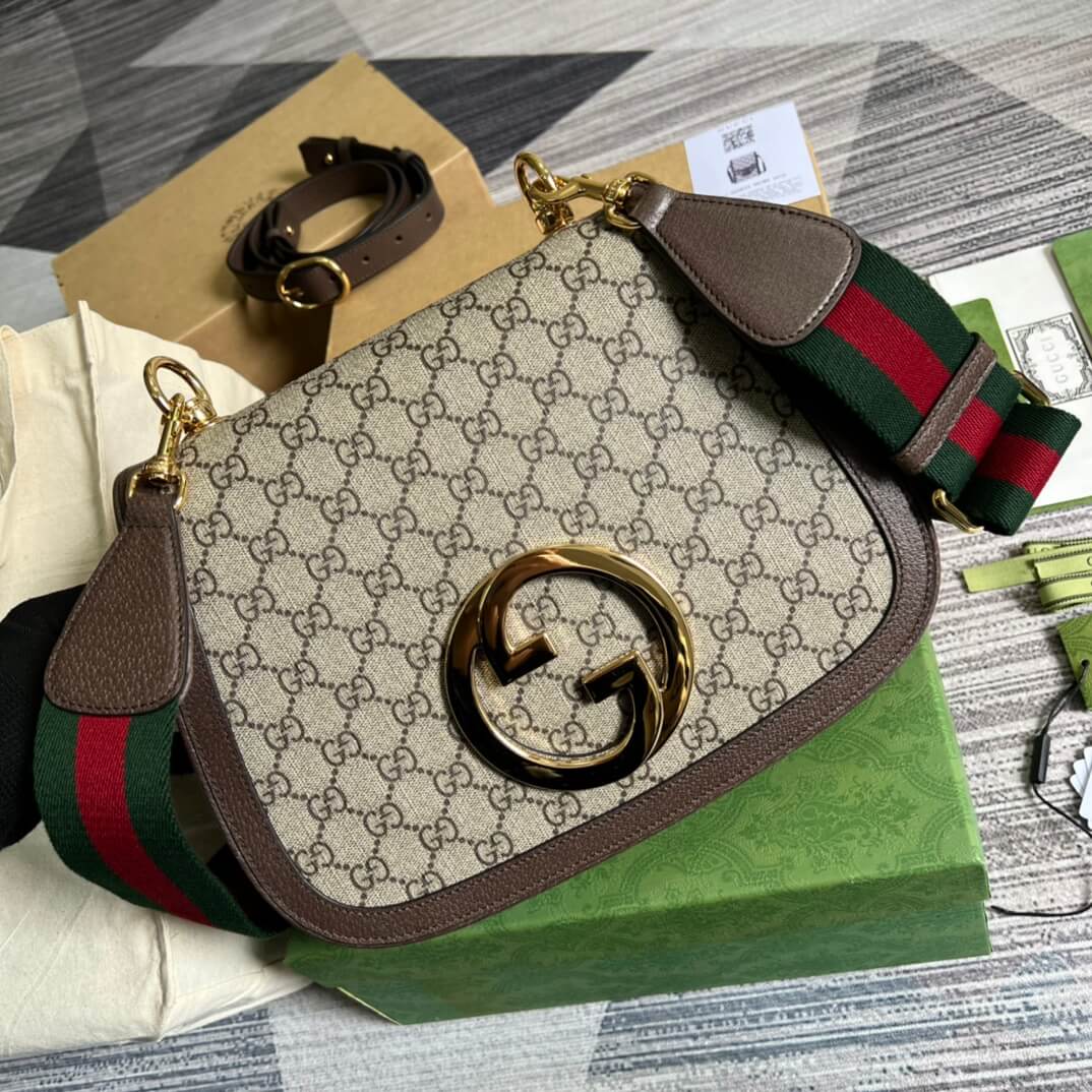 gc699210 shoulder bag brown metallic yellow