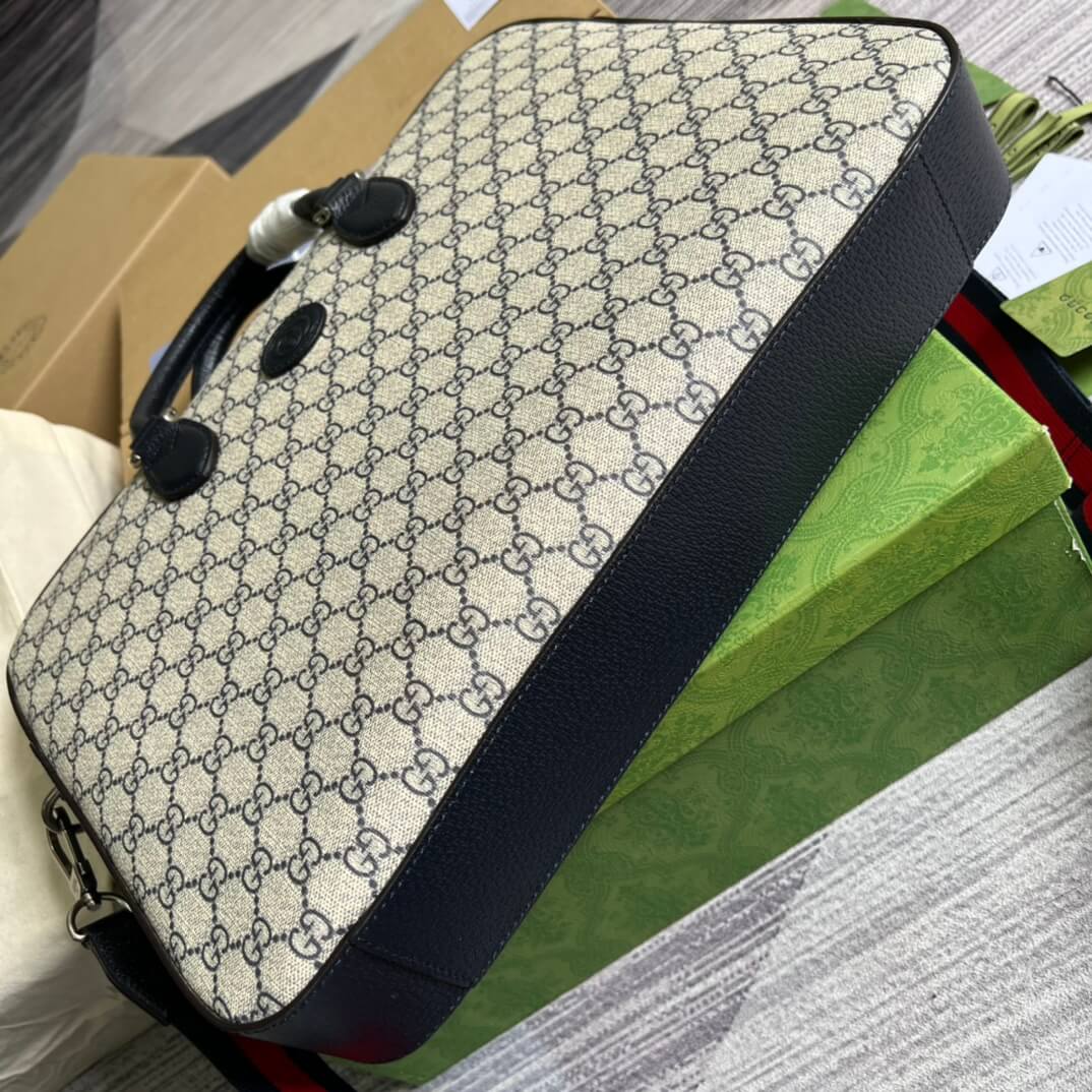gc 674140 handbag blue pvc leather