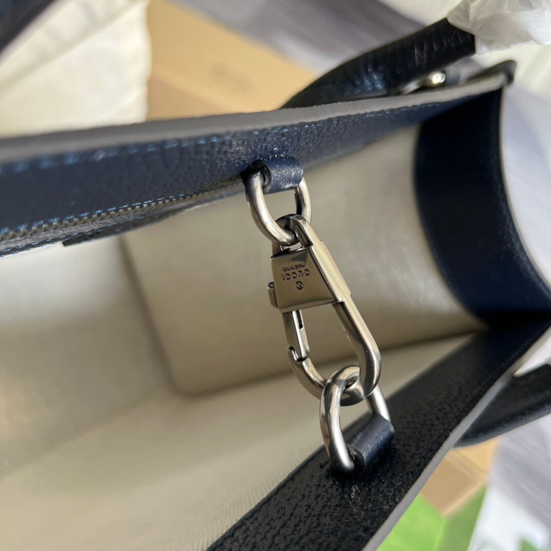 674148 handbag black leather pvc medium size