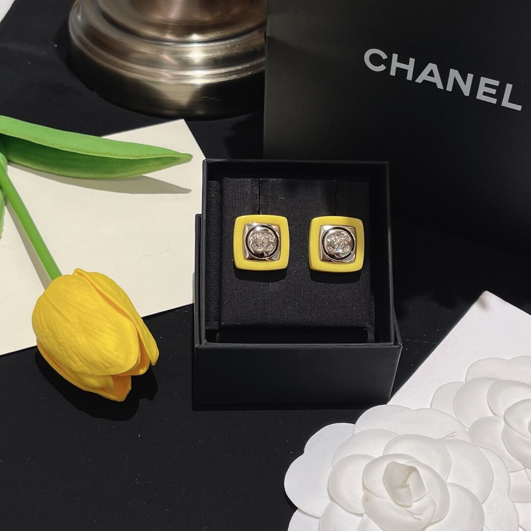 c h a kf061905 acrylic square rhinestone stud earrings free shipping