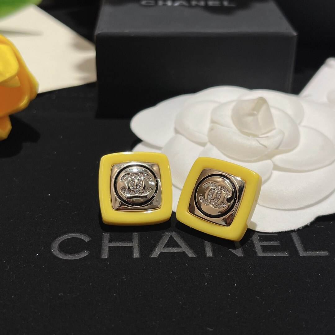 c h a kf061905 acrylic square rhinestone stud earrings free shipping