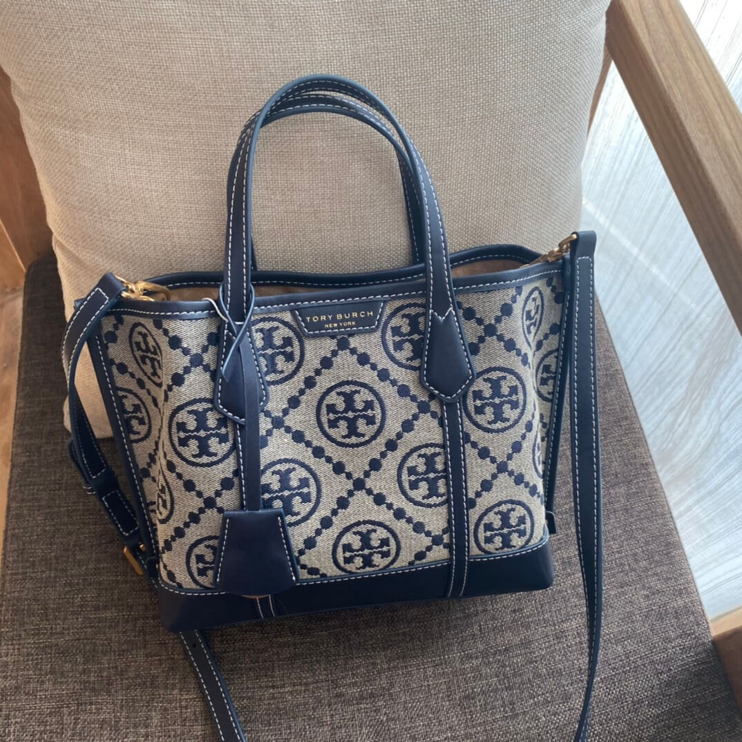 to83313 monogram tote handbag dark blue