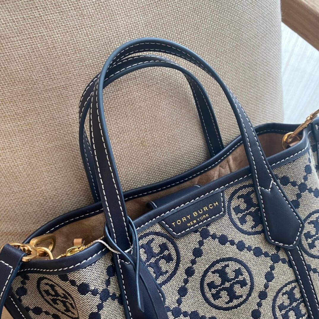 to83313 monogram tote handbag dark blue