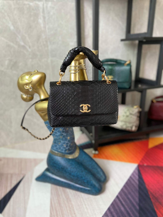as2044 handbag blue black leather