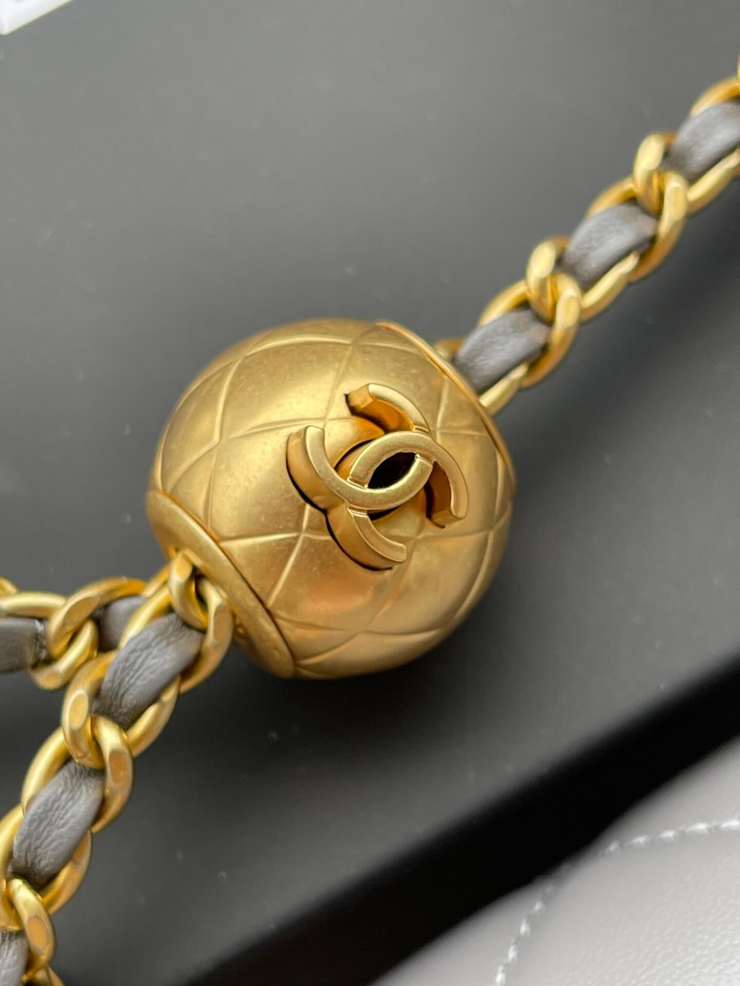 cha shoulder chain bag grey gold chain crossbody bag as1787