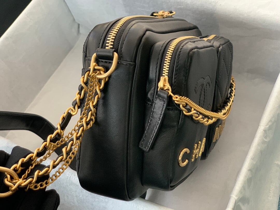 as2923 camera explosive bag snapshot shoulder bag cross body bags leather black white 20cm