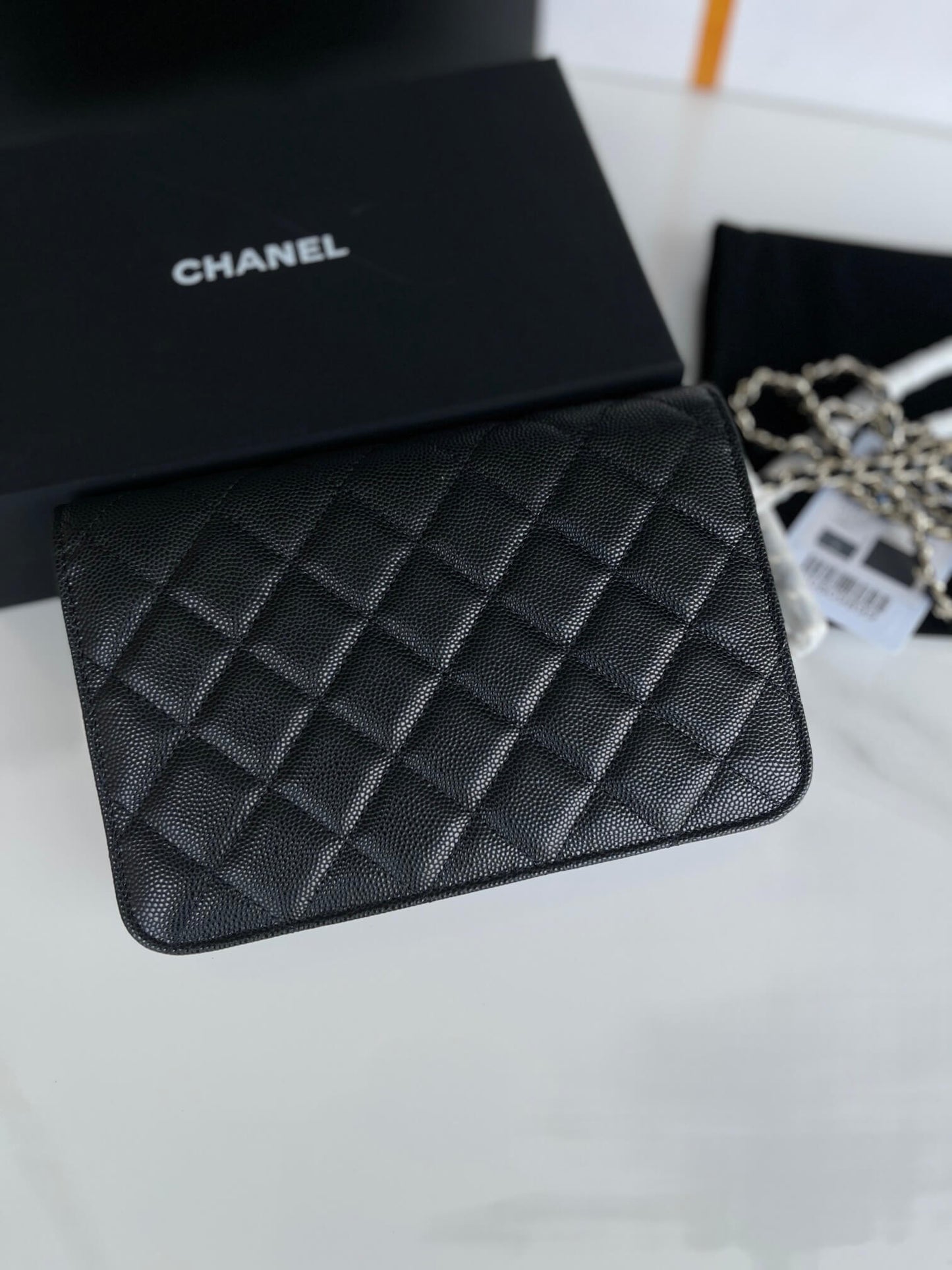 cha ap2734 woc blingbling shoulder bag cross body bags leather black white 19cm