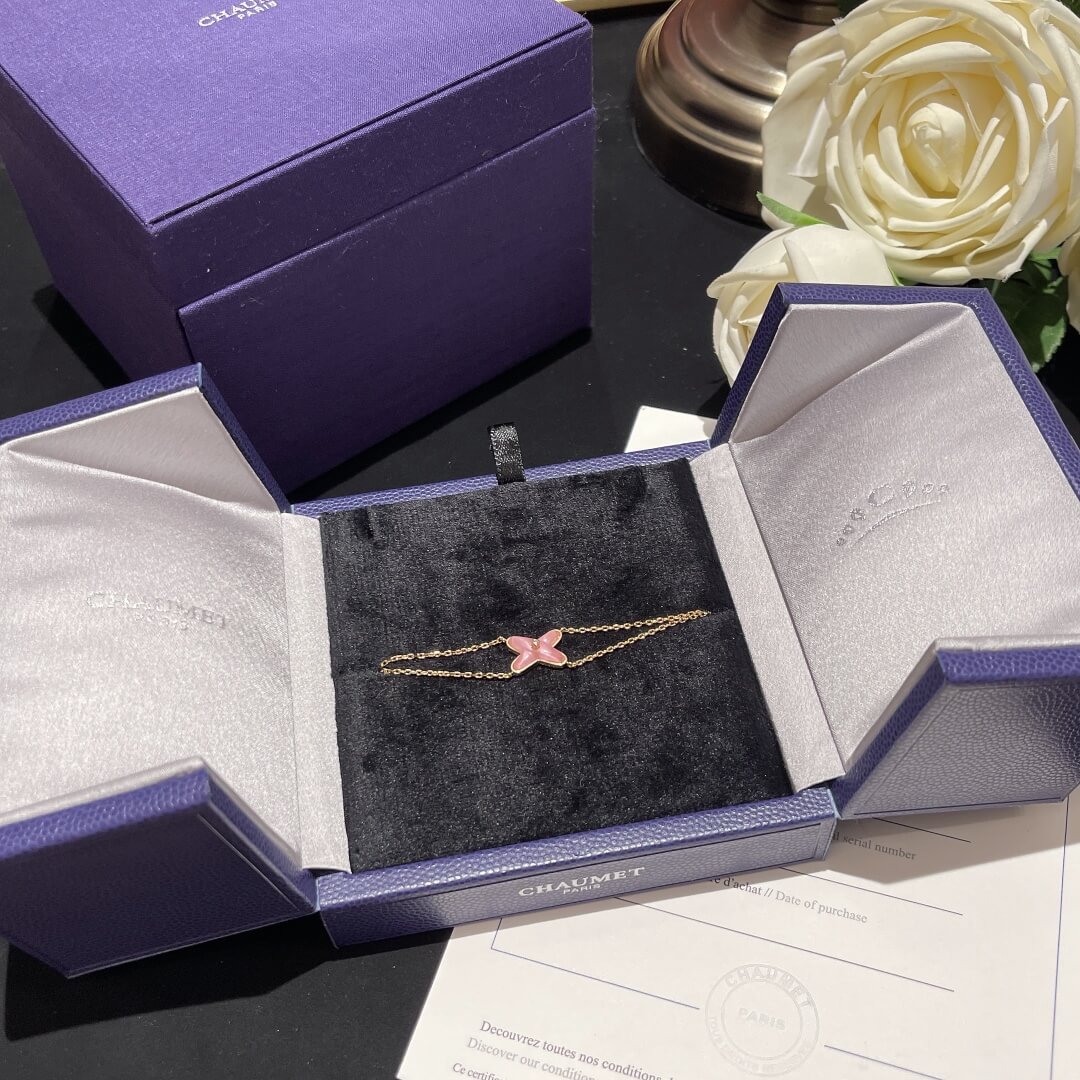 bracelet pink butterfly gold chain free shipping ub002