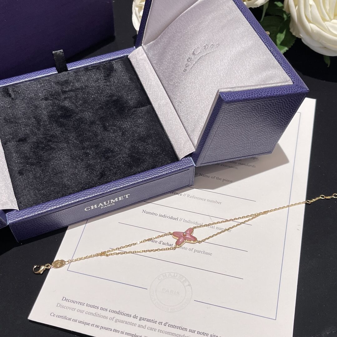 bracelet pink butterfly gold chain free shipping ub002