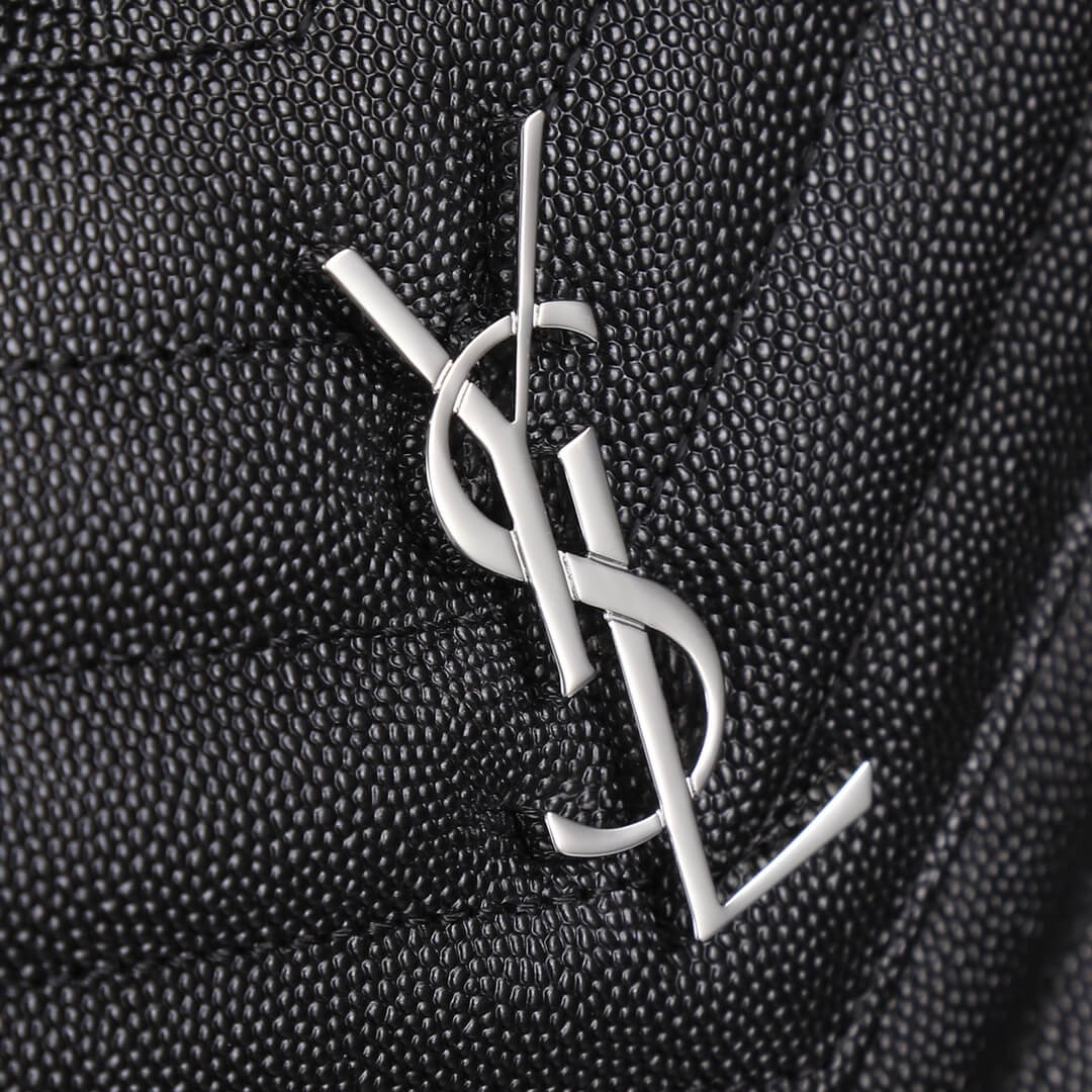y s l kate shoulder bag black caviar leather silver chain small 393953
