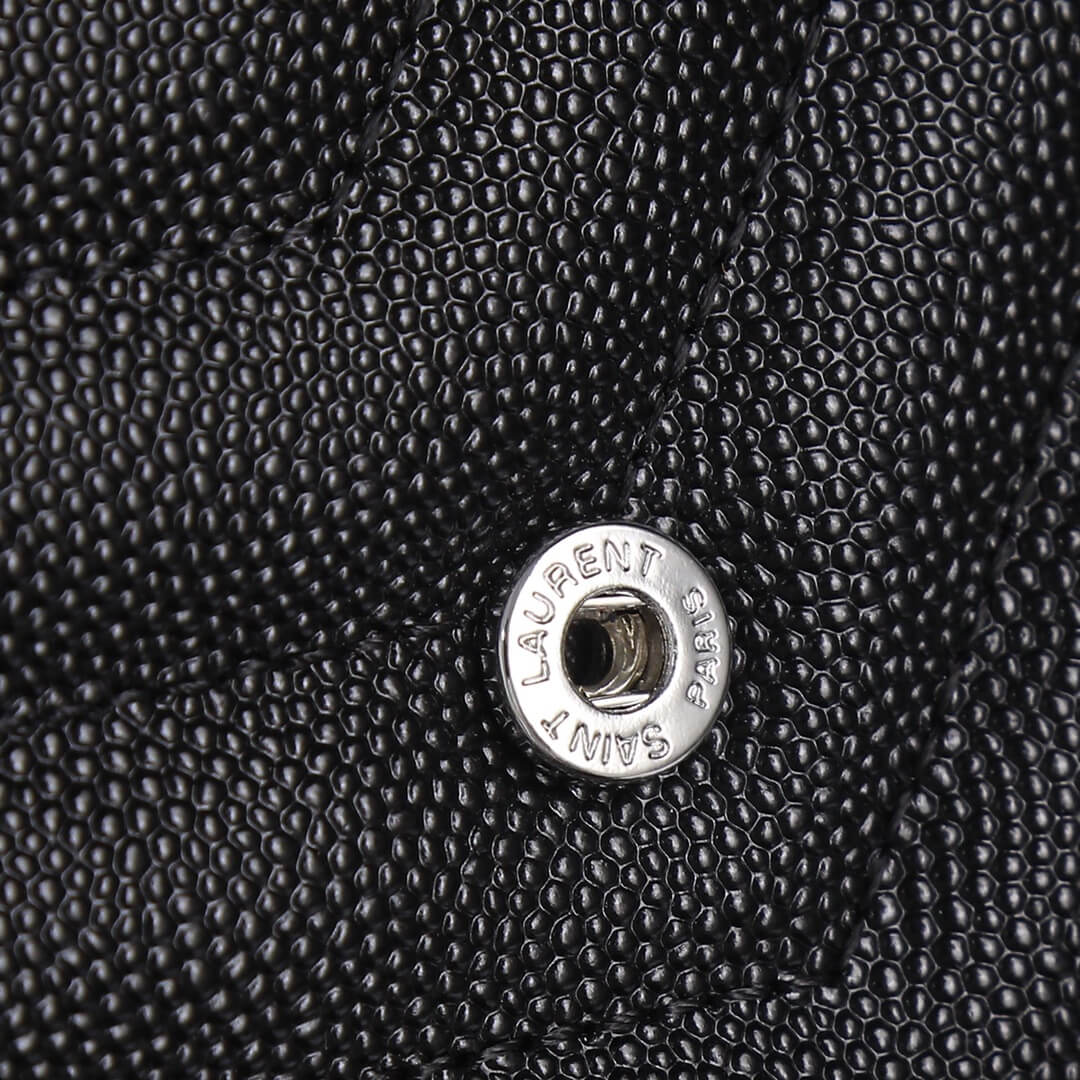 y s l kate shoulder bag black caviar leather silver chain small 393953