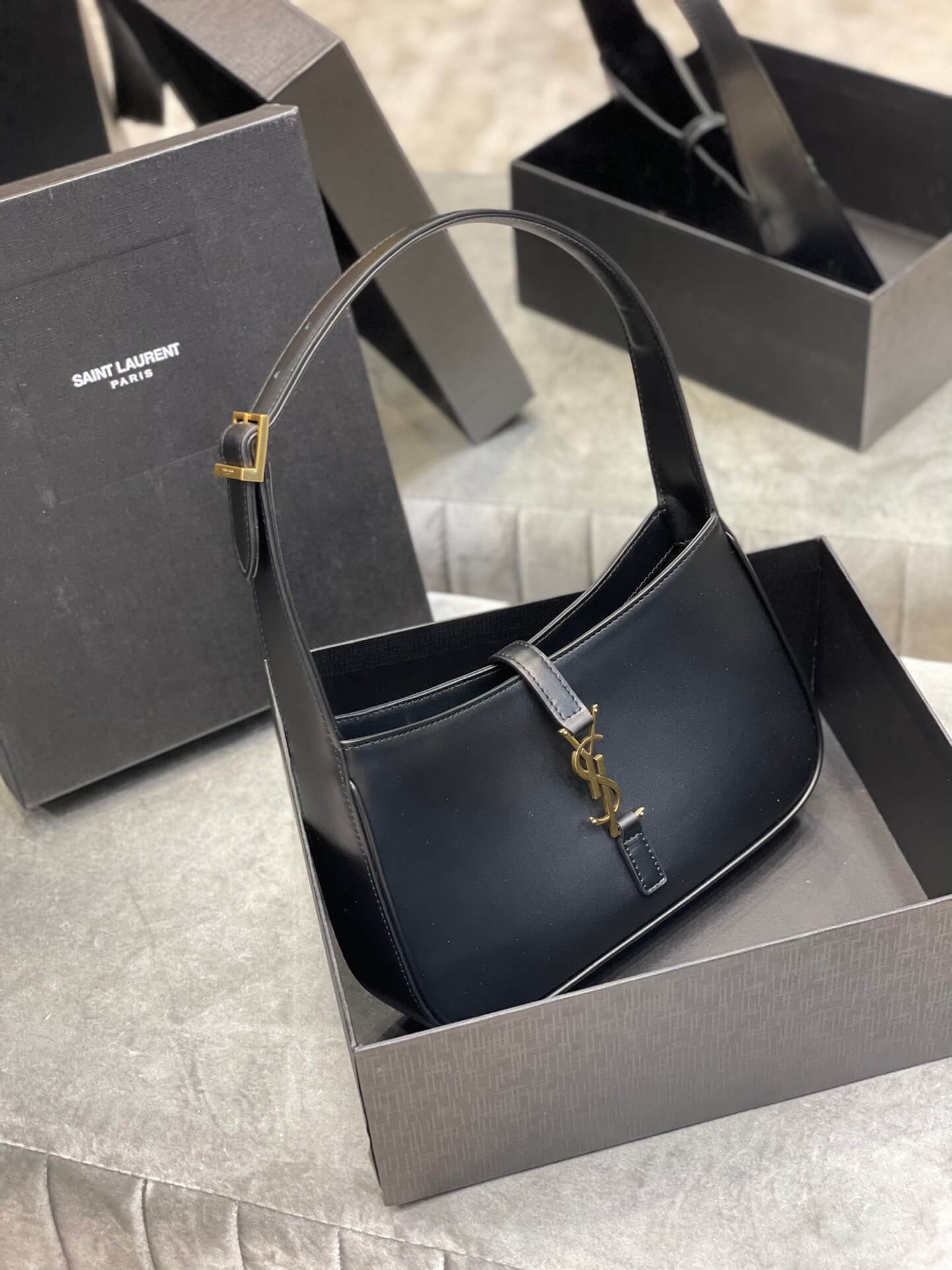 black subaxillary bag , handbag