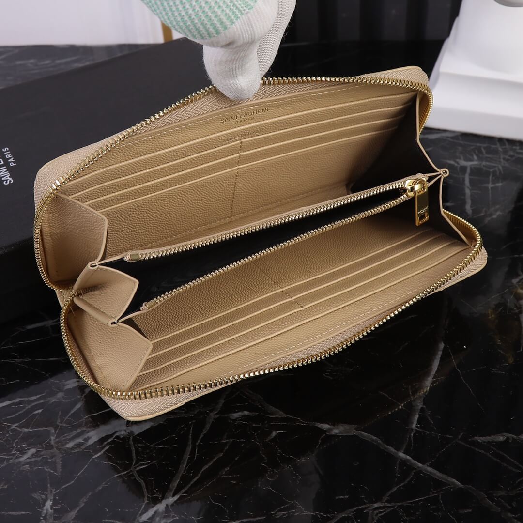 ys l wallet apricot caviar leather golden hardware free shipping 358094