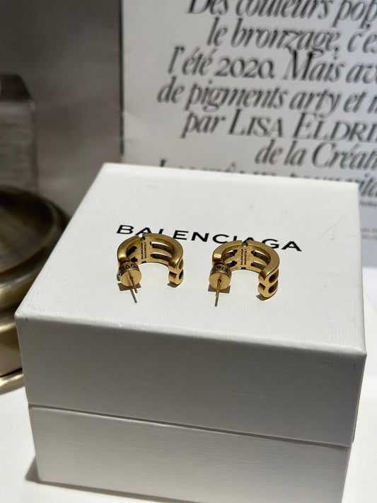 paris open c shaped earrow gold earrings ehc46