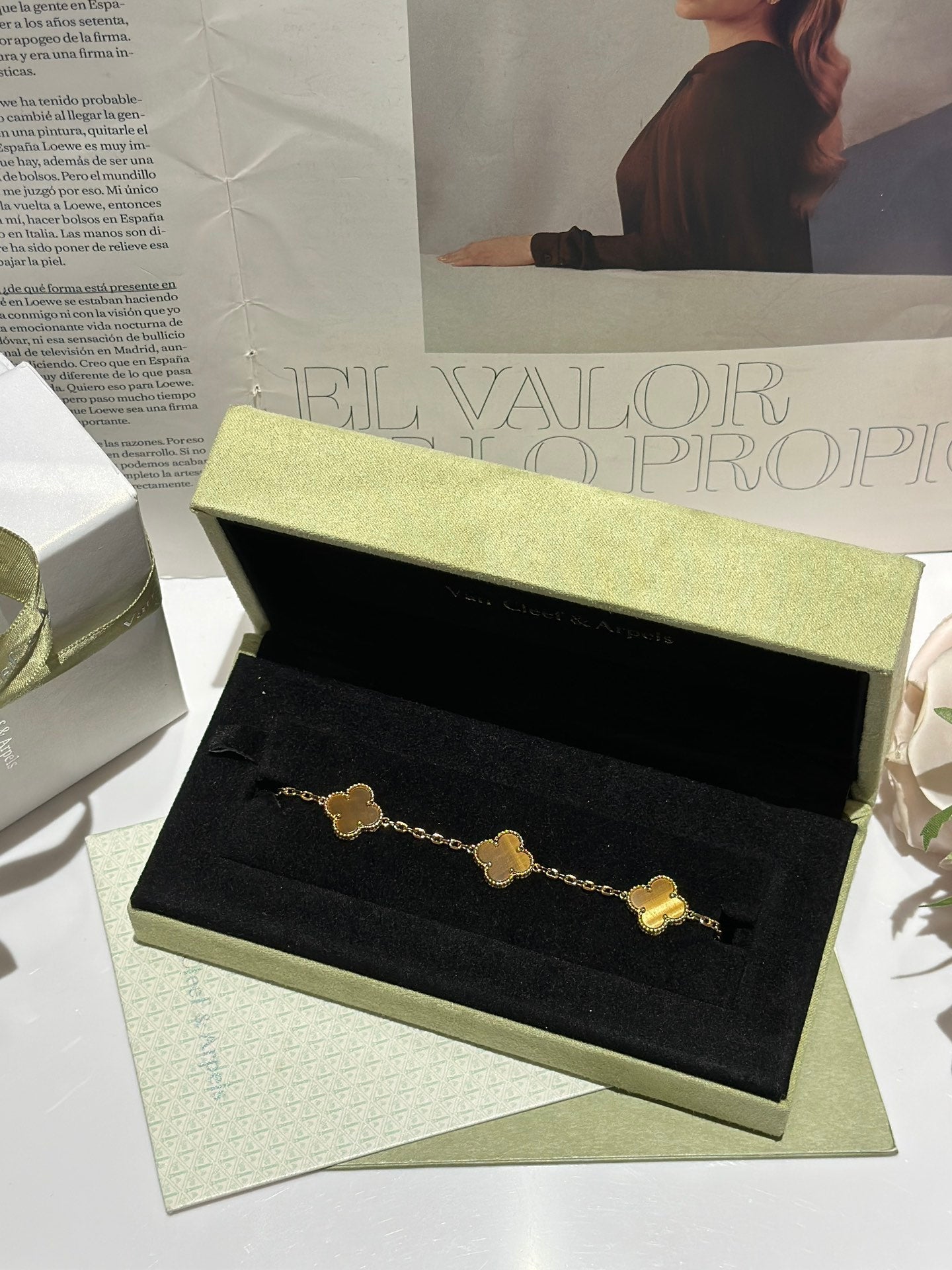 high quality luxury four leaf clover five flower 18k bracelet slc14