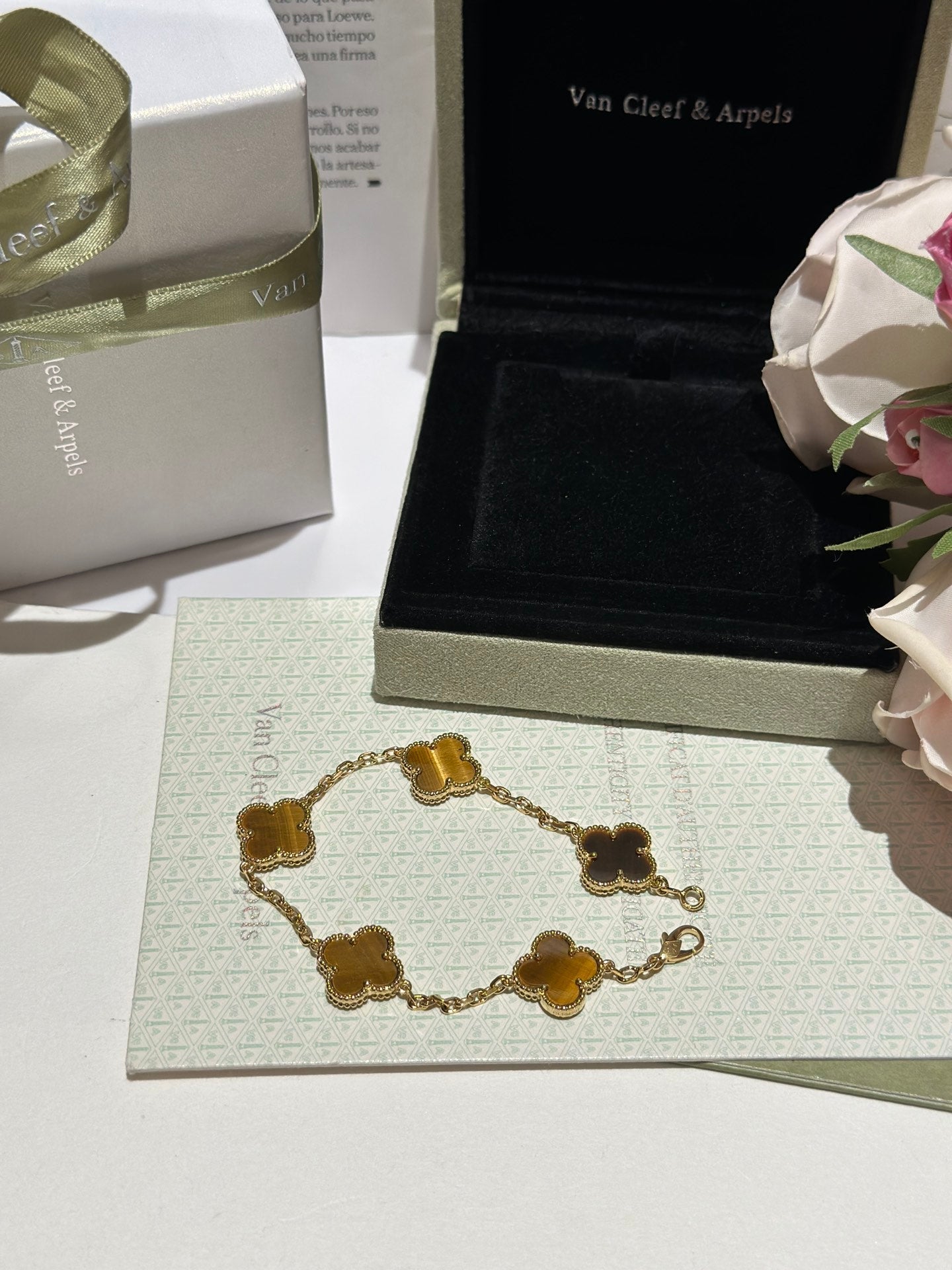 high quality luxury four leaf clover five flower 18k bracelet slc14